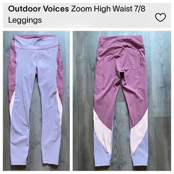 Outdoor Voices Leggings High Waisted Zoom 7/8 Gym Small Workout - Picture 7 of 12